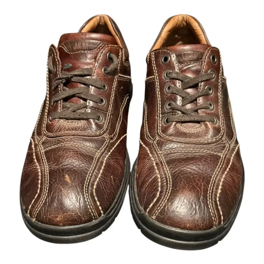 Johnston & Murphy Brown Leather Oxford Shoes Mens 9.5 Comfort Lace Up Dress